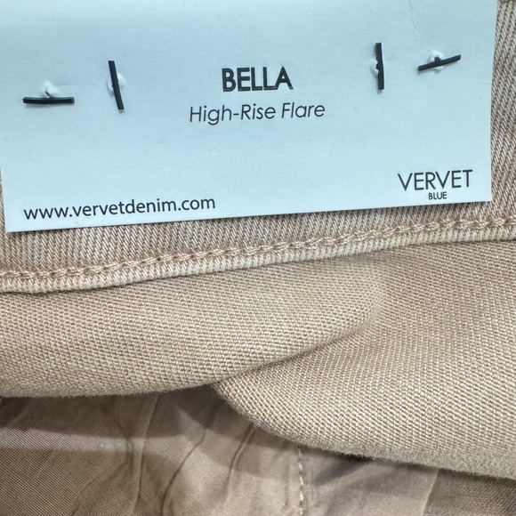VERVET BY FLYING‎ MONKEY Bella High Rise Flare Jeans Size 31 Raw Hem Mauve Pink - Picture 10 of 12